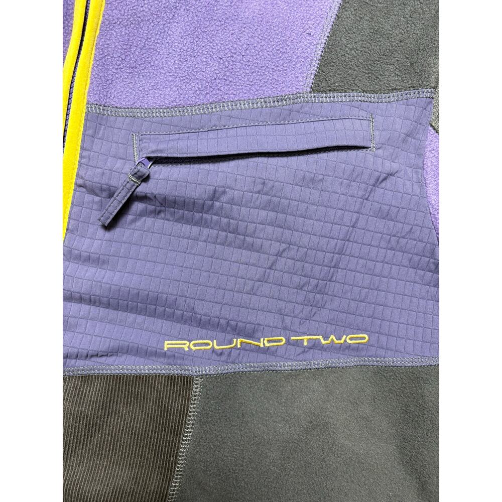 NWT Round Two Size XL Purple & Brown Zip Down Fleece Jacket - Picture 7 of 7